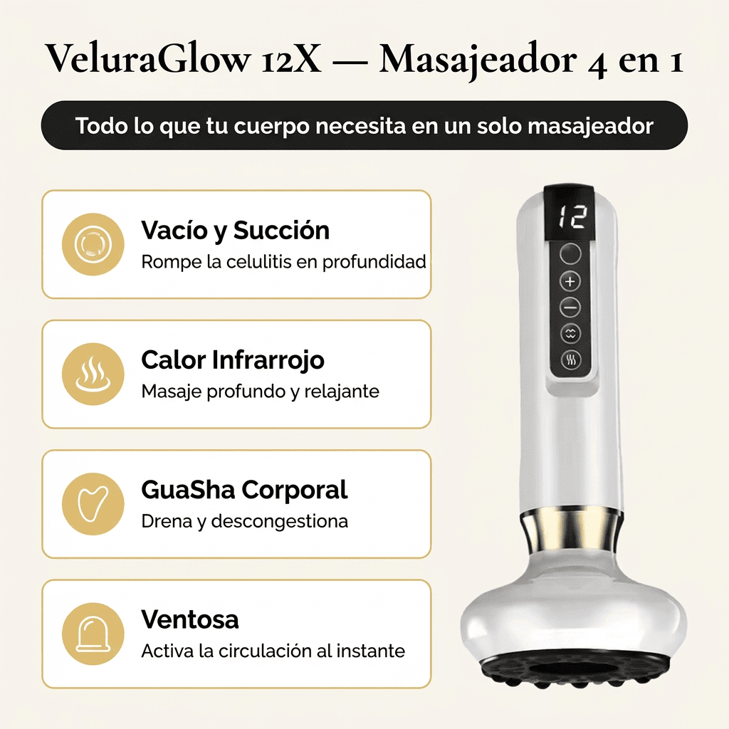 VeluraGlow 12X — Masajeador Anticelulitis